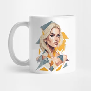 Geometric Blonde woman Mug